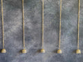 Golden Bell Dome Danglers with Pearl Chain String Pair