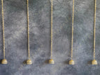 Golden Bell Dome Danglers with Pearl Chain String Pair
