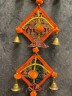Bell and Pom pom Kites Wall Hanging Decor Set of 2