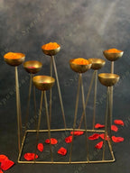 8 Golden Cup Standing Tea Light Holder