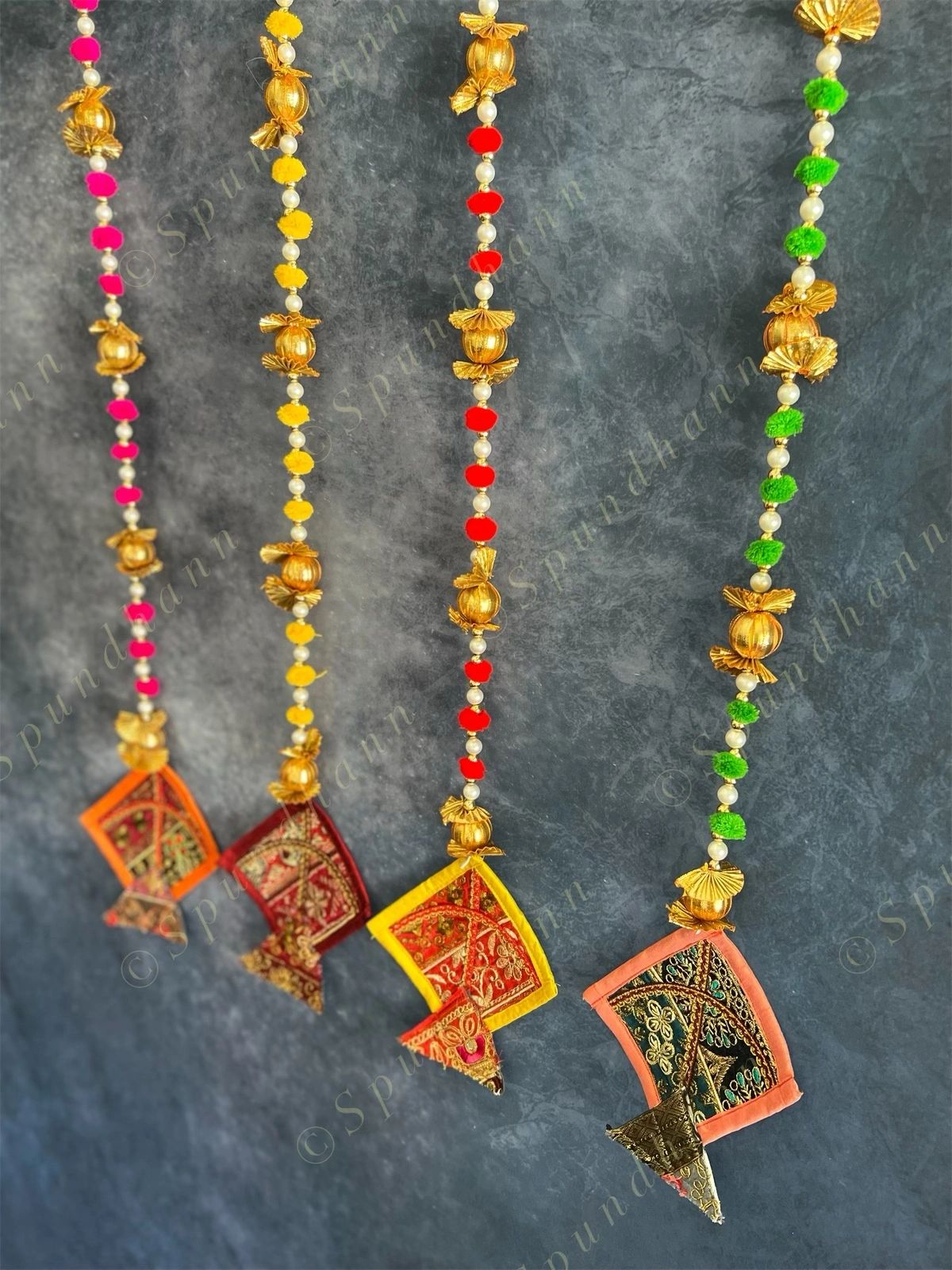 Kites with Pom Pom & Gota Strings Dangler