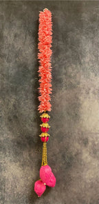 Pink Chameli & Lotus Bud with Pearl & pom pom
