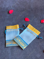 Light Blue Potli Bags with Border