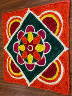 Square Floral Rangoli Mat