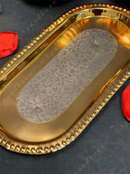 Hammered two Small Canister with Decorative Box, tray and two spoons