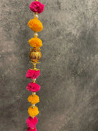 Pom Pom with Bead and Pearl Dangler Pair