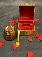 Hammered Small Canister with Decorative Box & Spoon