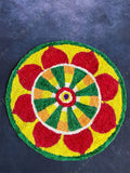 Flower Wheel Round Floral Rangoli Floor Mat
