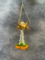 Hanging Lotus Tea Light Holder with Marigold Tassels