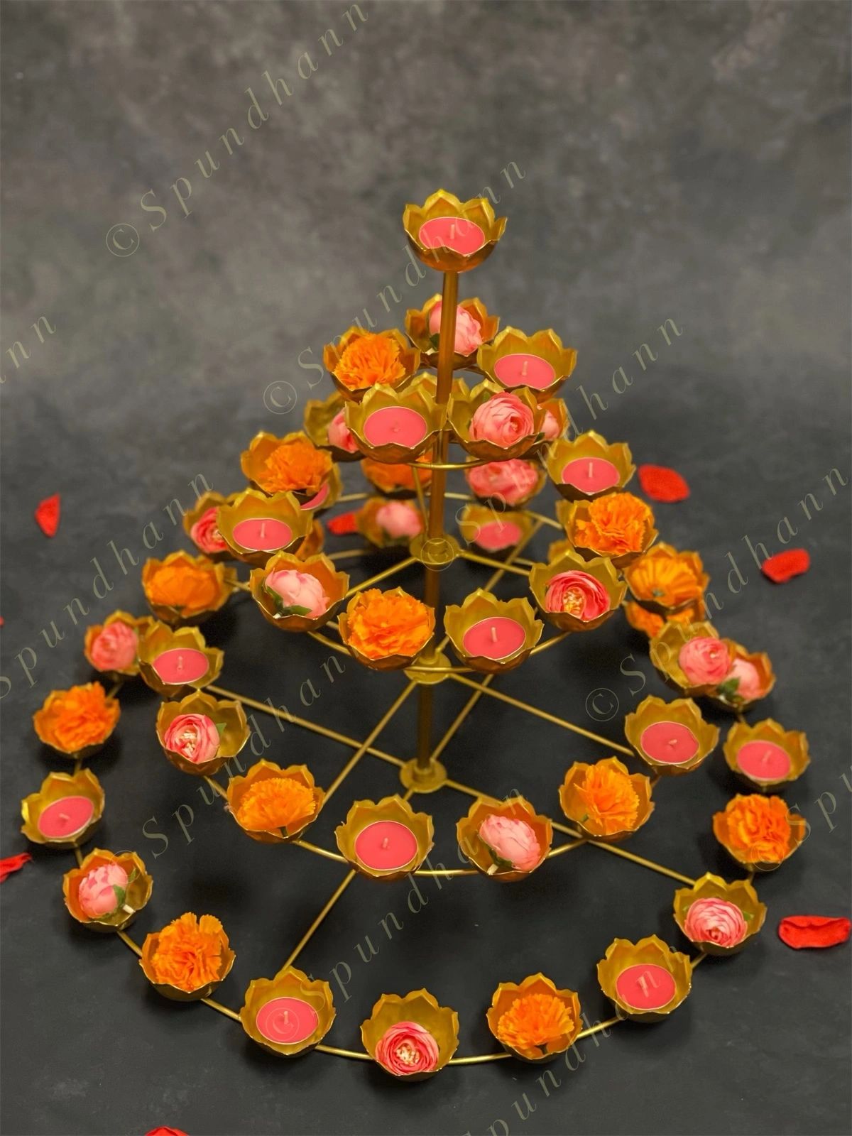 5 Tier Lotus Shape Tea Light Holder