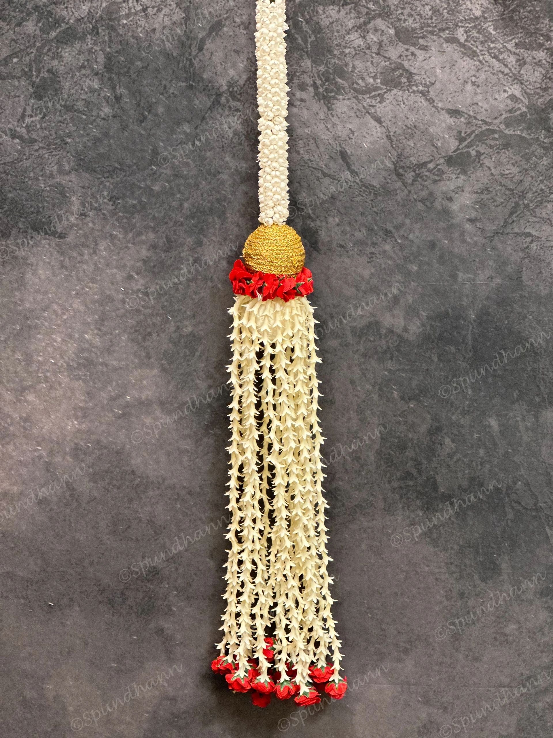 Mogra Rose Rajnigandha Dangler with Golden Ball