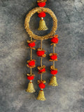 Gota Wreath Wall Hanging with Pom Pom & Bells