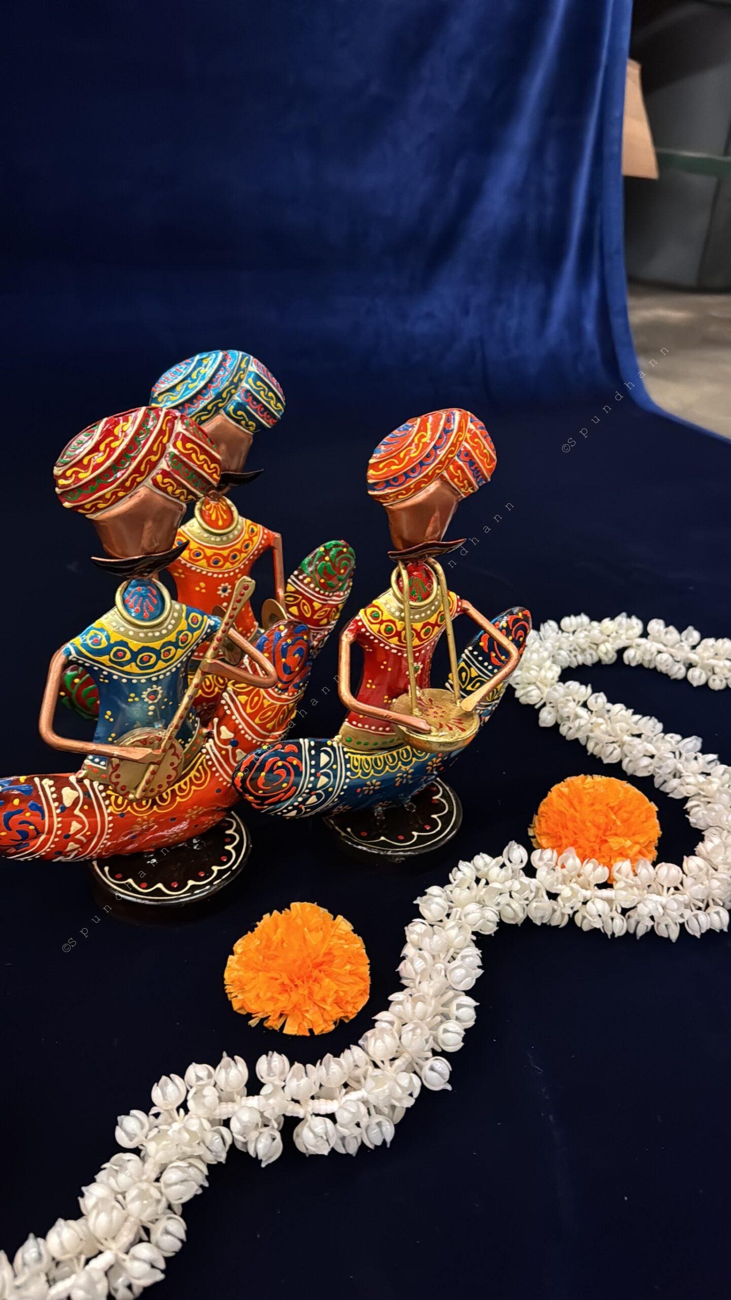 Tribal Musicians Figurines sitting Set of 3