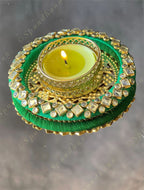 White Stone Studded Bangle Tea Light Holder