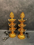 3 Layer LED Diya/Lamp Pair
