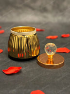 Ribbed Small Canister with Crystal Lid