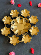 Small Lotus Rangoli Urli with Tea Light Holders