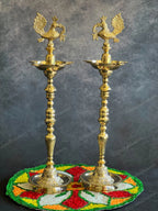 Fancy Peacock Brass Lamp
