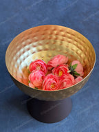 Hammered Gold Elevated Metal Dry Fruit Bowl