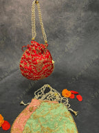 Embroidered Potli with Pearl Handle