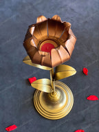 Dazzling Bronze Floral Standing Tea Light Holder