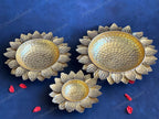 Hammered Sunflower Glitter Urli