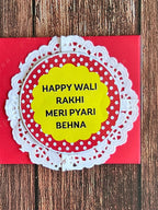Rakhi Envelope in Red Color with Happy Wali Rakhi Writing