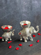 Silver Small Elephant Dry Fruit Candy Holder