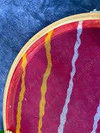 Round Leheriya & Gota with Colored Tassels Wall Hanging