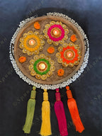 Large Pom Pom & Gota Border Tea Light