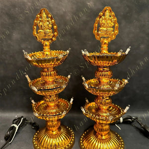 3 Layer LED Diya/Lamp Pair