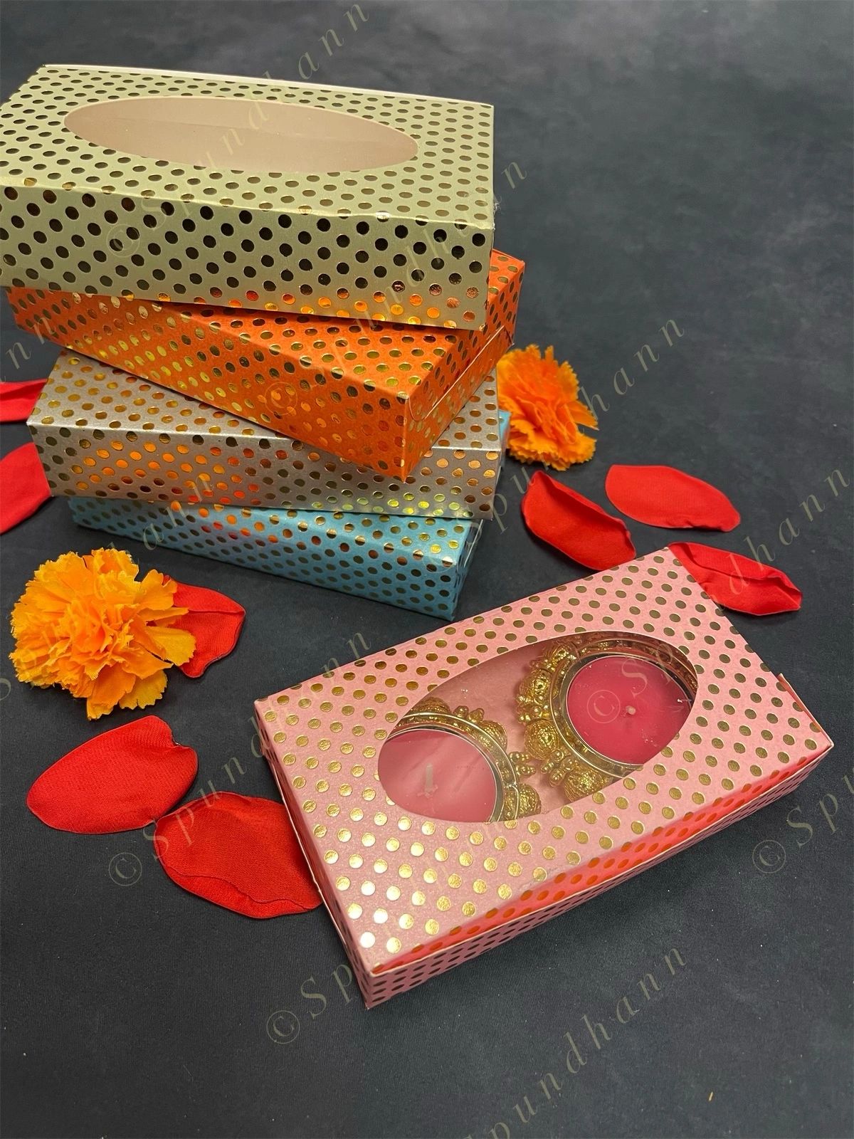 Paper Box with Gokhru Tea Light Holders