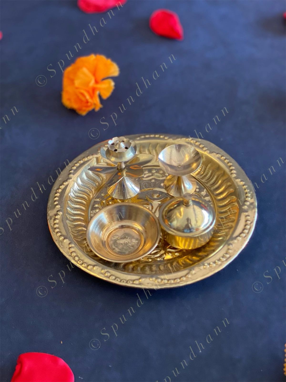 Lightweight Puja Aarti Thali Set (5 pc) / Plate