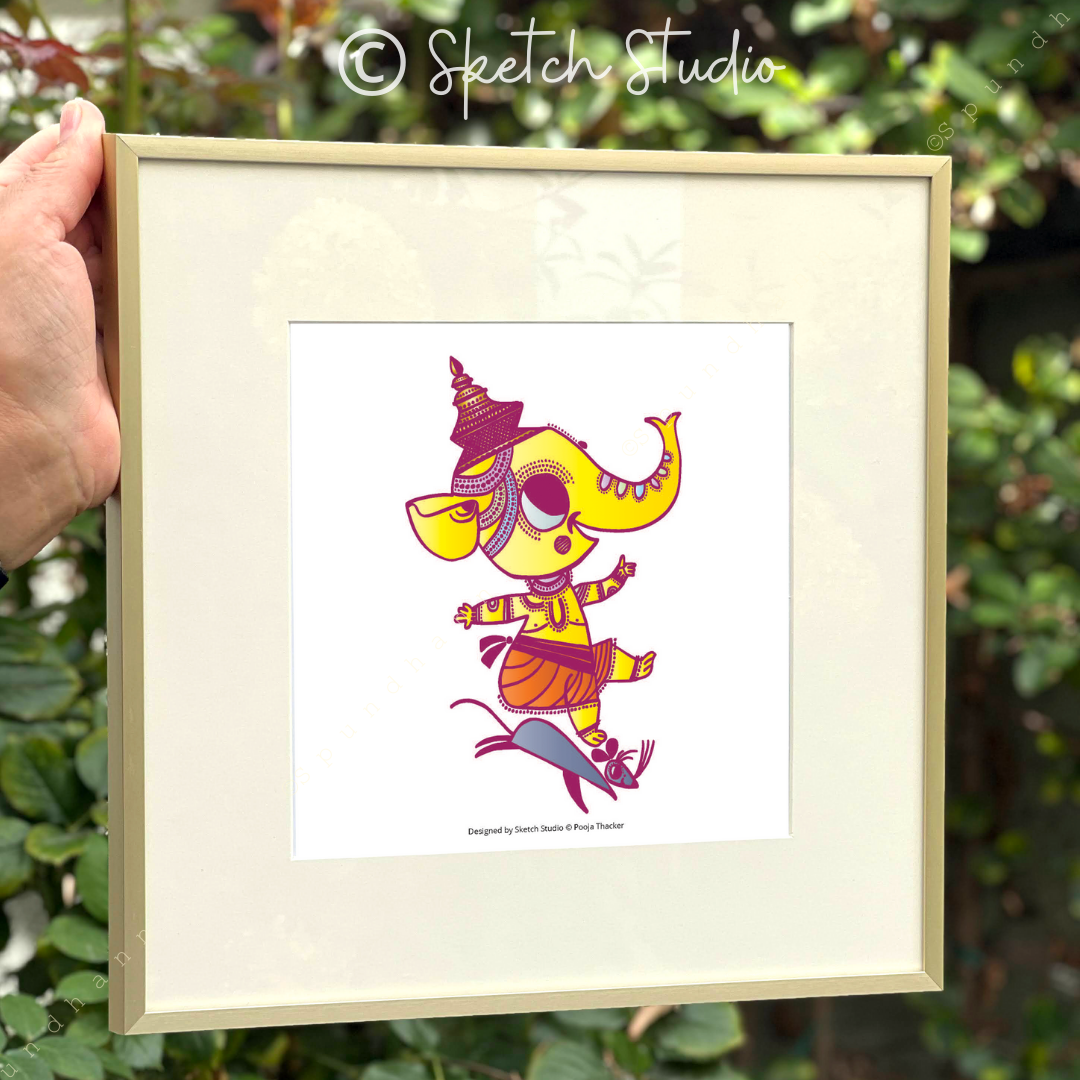Ganesha Doodle Art - Framed