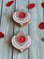 Tulip Carved Wooden Block Tea Light Holder