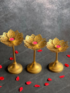 Stunning Standing Cutwork Lotus Tea Light Holder Set of 3