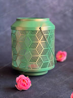 Green Geometric Art Lantern Tea Light Holder