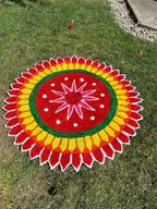 Large Floral Rangoli Floor Mat