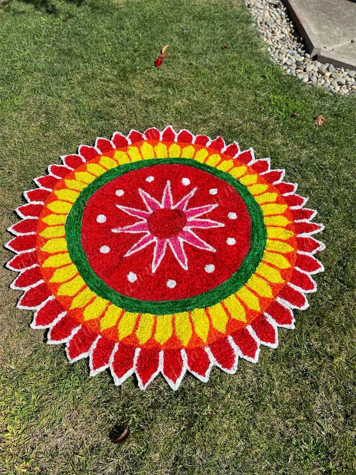Large Floral Rangoli Floor Mat