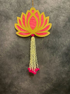 Large Lotus with Rajnigandha and pom pom Dangler