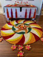 Round Swirl Rangoli Floor Mat