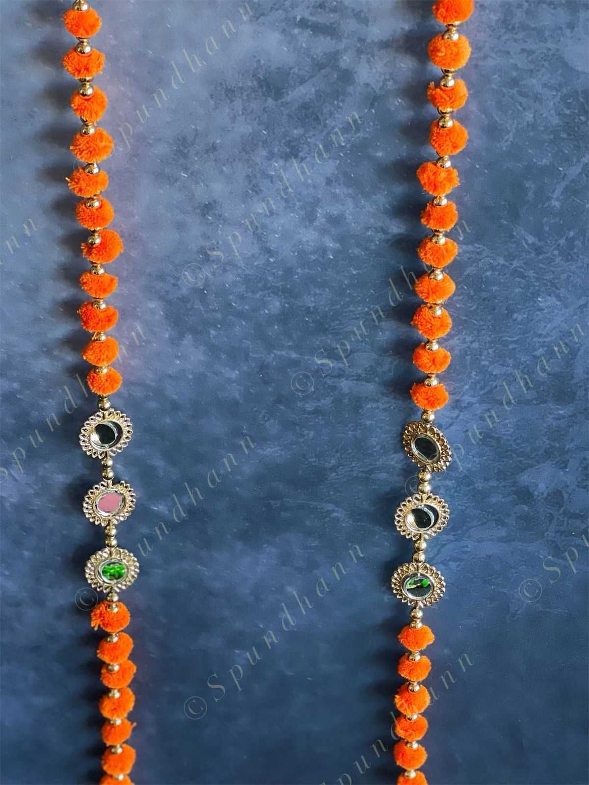 Pom Pom & Mirror Danglers Set of 4