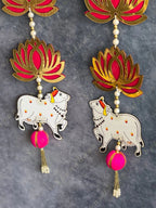 Lotus & Pearls Cow Wall Dangler Set of 2