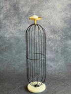 Tall Black Wired Candle Holder Stand with Marble Base