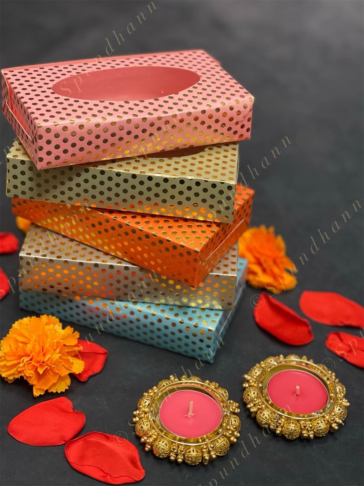 Paper Box with Gokhru Tea Light Holders