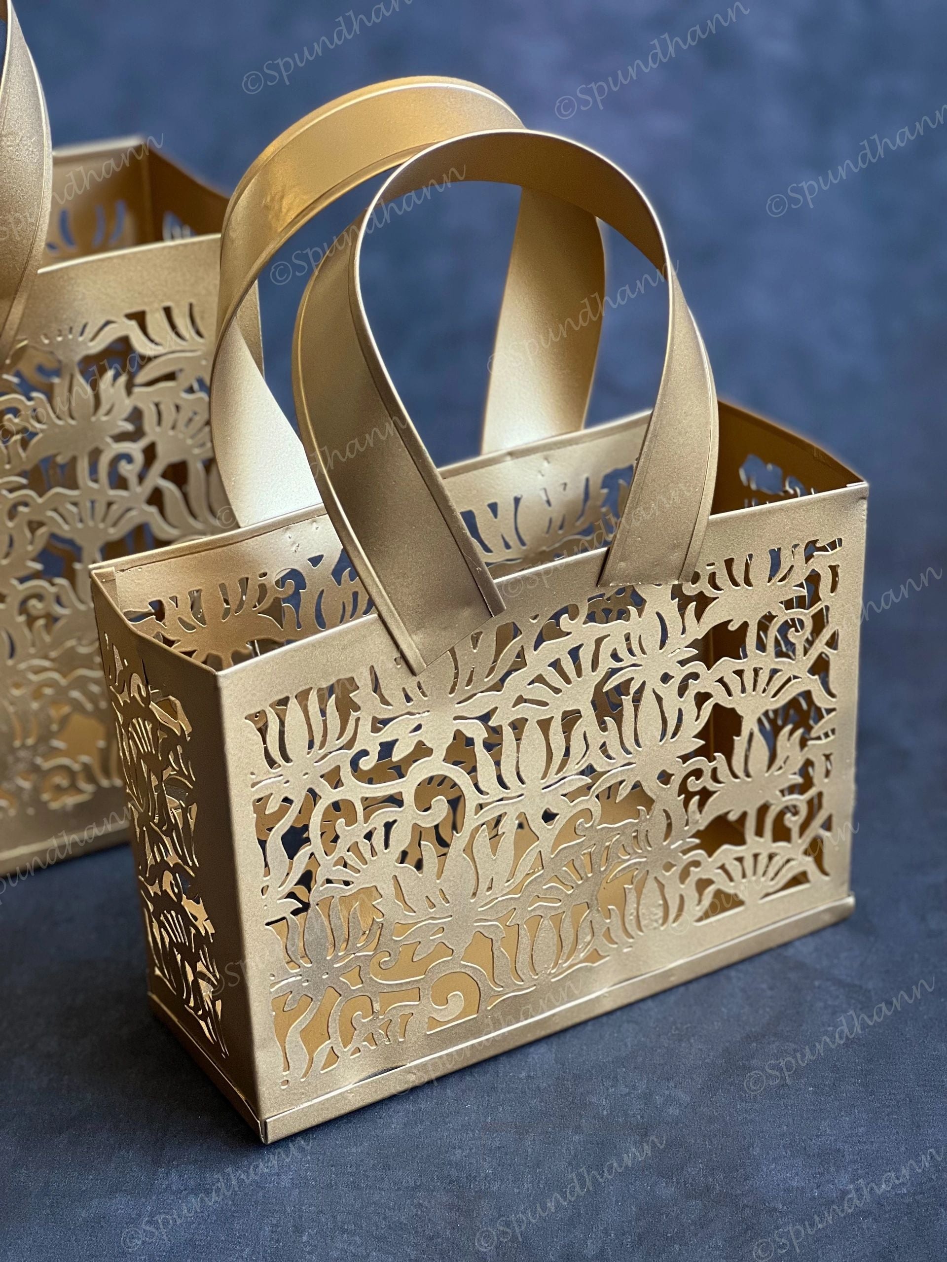 Gorgeous Lotus Cutwork Metal Bags