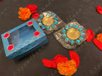 Decorated Paper Box with Studded Tea Light Holders