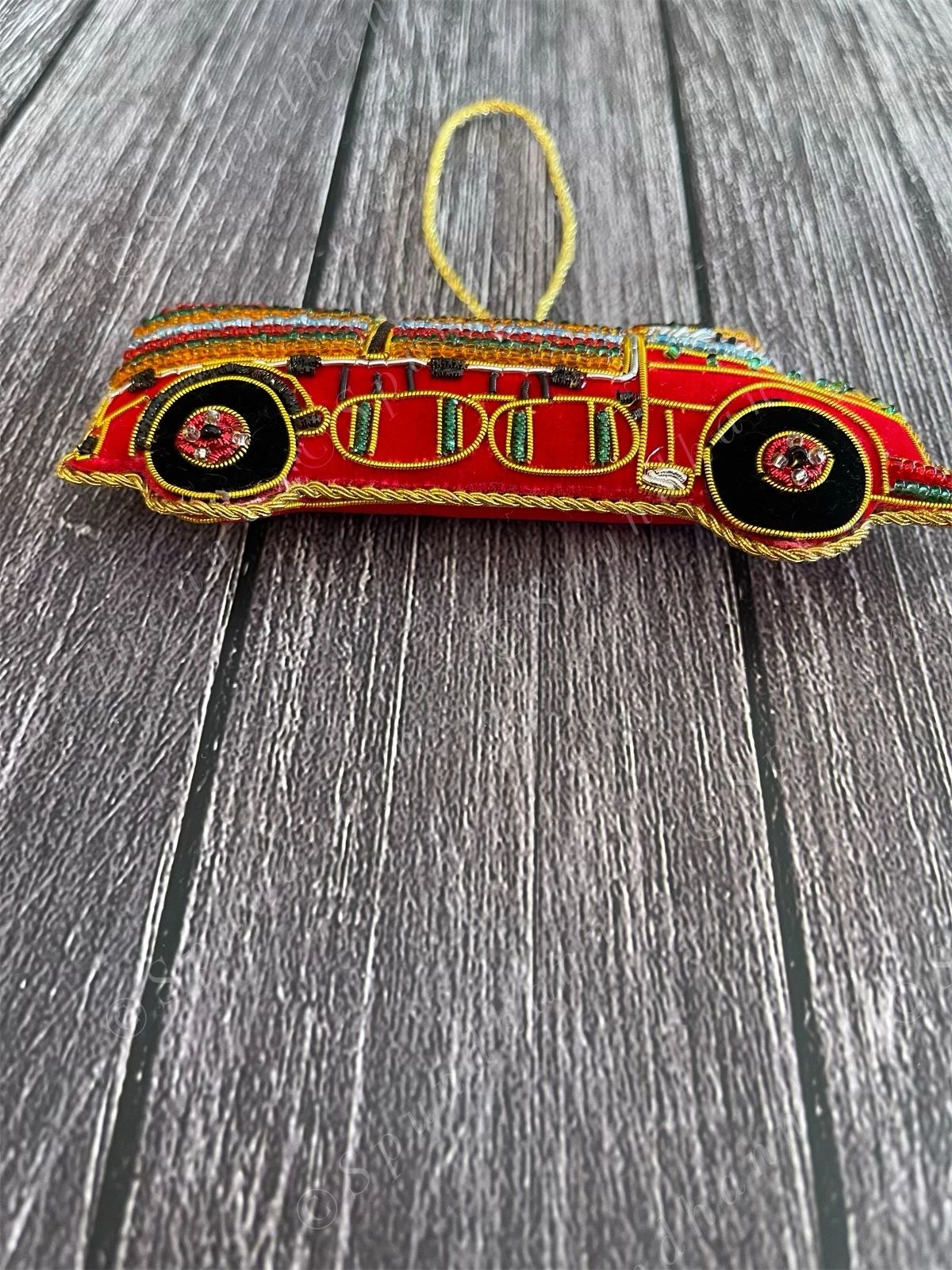 Embroidered Truck Christmas Tree Ornament