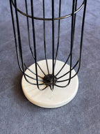 Tall Black Wired Candle Holder Stand with Marble Base