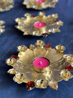 Golden Roses Tea Light Holder / Plate